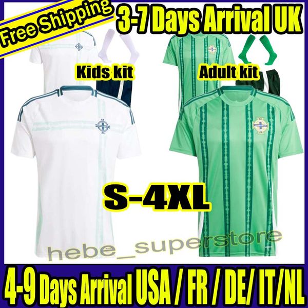 S-4xl 2024 Irlande du nord-jet de football des hommes set kits kit uniforme 2025 Divas E 24 25 Shirt Football Charles Ballard Best Brown Home Away