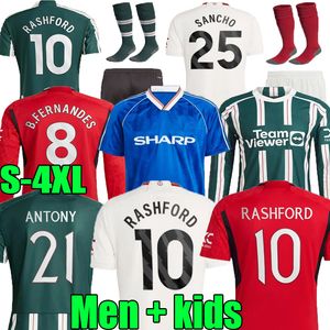 XXXL 4XL 23 24 ANTONY Soccer Jerseys RASHFORD 1988 90 2023 2024 home away third MOUNT B.FERNANDES CASEMIRO MANS UTDS 1990 1992 Retro men Kids Football Shirt