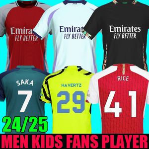 G.Jesus Saka Havertz Rice Soccer Jerseys 23 24 25 Smith Rowe Pre Match Special Odegaard Martinelli Nketiah 2024 2025 Kits de foot