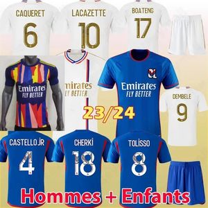 23 24 Maillot Lyon Soccer Jerseys 2023 2024 Olympique Lyonnais OL Digital 3ème Quatrième Chemises TRAORE MEMPHIS Hommes Maillot de Football Kits Enfants Équipement BRUNO G