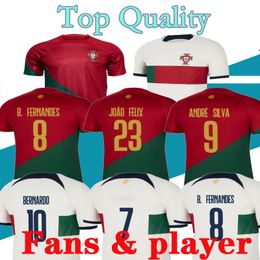 S-4XL 22 23 maillots de football Portuguesa JOAO FELIX HOME AWAY RUBEN NEVES BERNARDO FERNANDES BRUNO Portugieser 2022 2023 maillot de football portugais