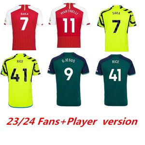 23 24 Odegaard Havertz Rice Smith Rowe G.JESUS SAKA Jersey de football Saliba Fans Player Version 2023 2024 Kits de football Chemise Hommes Enfants Garçons Ensembles Jeunes Tops 999