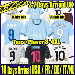 S-4XL 23 24 25 Cities Man Chesters Soccer Jersey Kid Kit Haaland de Bruyne 2023 2024 Home Away 3rd Player Version Football Shirt Chinese New Year Special White
