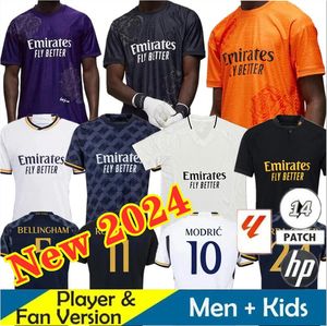 S-4XL Real Madrids 23 24 Bellingham Vini Jr Y3 voetbaltruien Mbappe Tchouameni 2023 2024 Fans Player voetbalshirt Camavinga Rodrygo Modric Camisetas Men Kids Kit