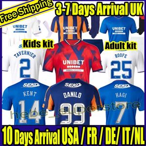 S-4XL 23 24 Glasgow Rangers Soccer Jerseys 2023 2024 Accueil bleu Sakala KENT TAVERNIER MORELOS COLAK Hogan Football Jerseys hommes enfants Kit fans version joueur camiseta de