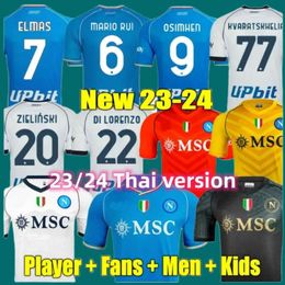 S-4XL 23/24 Maglia Napoli Voetbalshirts Kinderen Napels Uit Champions League Voetbalshirt Fouth Home Derde Speler Versie Halloween Speciale Editie A SsC