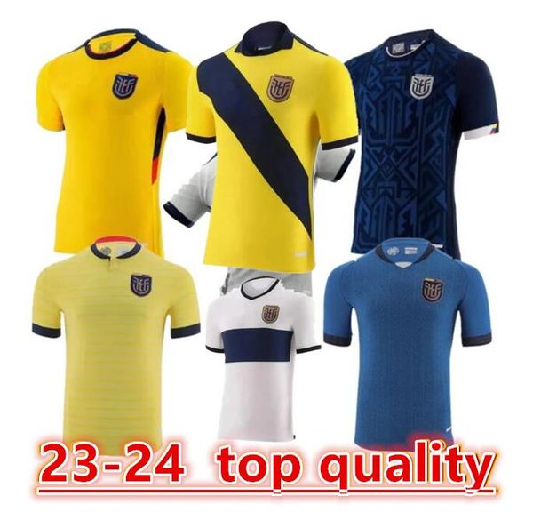 2024 Equateur E.Valencia Soccer Jerseys Estupinan Caicedo Central Franco Ibarra Gruezo 22 23 Uniformes à la maison Troisième jaune Blue Adulte Mens Football Shirts Kids Kit6