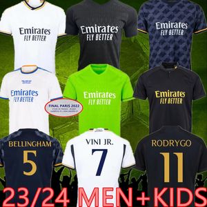 S-4XL 23 24 Real Madrids Soccer Jerseys 2023 2024 Vini Jr Benzema Bellingham Camavinga Rodrygo Rudiger Modric Kroos Tchouameni Valverde Men Kids Shirt Uniforms