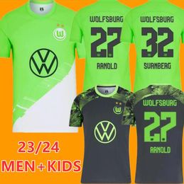 S-4xl 23 24 Vfl Wolfsburg Soccer Jerseys Weghorst Steffen Brekalo 2023 2024 Football Shirt Arnold Xaver Mbabu Guilavogui Mehmedi Roussillon Men Kids Kit Uniforme 9899