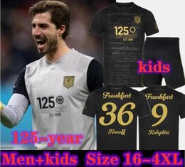 S-4XL 24 25 Eintracht Frankfurt Soccer Jerseys 125 Año Aniversario DFB POKAL FINAL 2024 2025 RODE ACHE Hombres Camisetas de fútbol Kits para niños 125th Black Gold