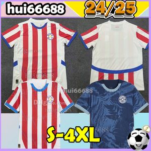 S-4XL 24/25 Paraguay voetbaltruien Nationale team Copa America Home Away Men Kit Kids Football Shirts