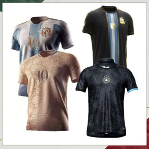 S-4XL 3 étoiles Argentine Soccer Jerseys Commémorative 2023 Hommes Enfants Kit 20 21 22 23 Maillots de Foot Maradona DYBALA MESSIS ALLISTER Chemise de football spéciale