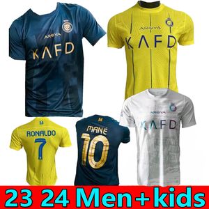 S-4XL Al Nassr FC voetbalshirts Ronaldo mane 2023 Home geel uit 23 24 CR7 Gonzalo Talisca Ghislain Konan Vincent Aboubakar heren Voetbalshirt Al-Nassr FC KIDS