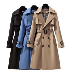 S-4xl Automne Fashion Elegant Belt Designer Trench Trench Spring Womens Coat Femmes Loose Mid-Long Breaker Femme Femmes Casual Ladies Long Maxi Robe Femme Femme F546