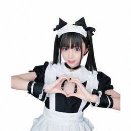 S-4XL Black White Cat Maid Outfit Cosplay Sexy Lolita Anime Mignon Doux Fille Maid Uniforme Attrayant Ensemble Costumes de Serveur de Scène 319Q #