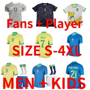 2024 Versión del jugador Mujer Endrick Brasil Soccer Jerseys 24 25 Neymar Jr G.Jesus COMSA DE COMA CAMISAS VINI JR RICHARLISON CASEMIRO G. JESUS Camisa del equipo nacional hombres niños