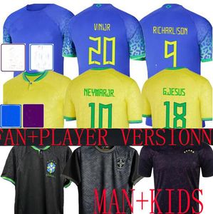S -- 4XL bRAZILS 2022 2023 voetbalshirts Camiseta de futbol PAQUETA RAPHINHA voetbalshirt maillots MARQUINHOS VINI JR SILVA brasil RICHARLISON KIDS VROUW NEYMAR SE