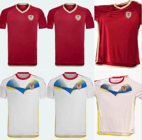 2024 2025 Venezuela Soccer Jerseys Home Red Away White 24/25 Equipo nacional Camiseta de fútbol Hombres Camisetas Copa América CORDOVA SOTELDO RINCON BELLO SOSA RONDON