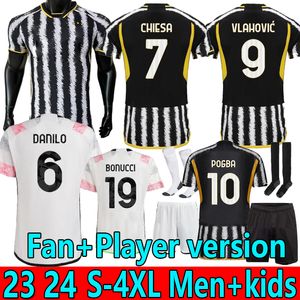 S-4Xl Fans Player Chiesa Soccer Di Maria 2023 2024 Local Visitante Milik Vlahovic Kean Pogba Mckennie Locatelli Top Jerseys 23 24 Hombres