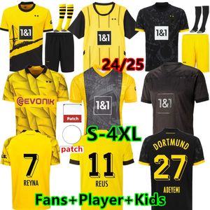 S-4XL Haller voetbalshirts 23 24 25 Cup Reus 2024 Borussia voetballhirt Neongelb Hummels Brandt Dortmund Player Men Kids Special All Black Maillot de