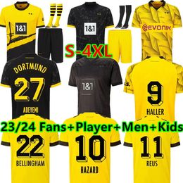 S-4XL HALLER voetbalshirts 23 24 Cup REUS 2023 2024 Borussia voetbalshirt NEOGELB HUMMELS BRANDT DORTMUND speler Heren Kinderen Speciaal Geheel zwart maillot de foot