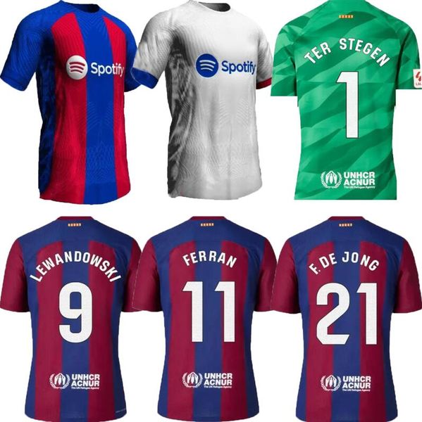 S-4XL LEWANDOWSKI maillots de football 23 24 ANSU FATI BARCELONAS PEDRI GAVI FERRAN RAPHINHA 2023 2024 F. DE JONG DEST DEMBELE Camisetas maillot de football hommes enfants kit équipement