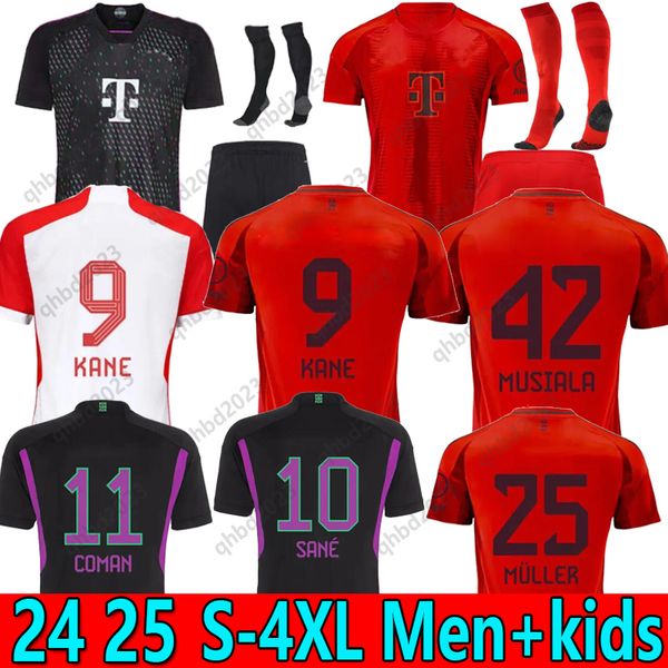 S-4XL Sane Kane 24 25 Bayern Munich Soccer Jersey Joao Cancelo de Ligt Coman 2024 2025 Camisa de fútbol Musiala Gnabry Goretzka Muller Men Kits Kits Kimmich Fans xxxl