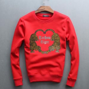 S-4XL Hommes Casual Strass Graphique Sweatshirts Hot Drill Style Hommes hiver à capuche Mode O Cou À Manches Longues Mâle Tops Vêtements Pour Hommes a