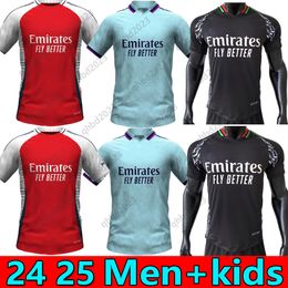 S-4XL Smith Rowe Rice Soccer Jerseys J.Timber Whiteout Saliba Gunners 24 25 Martinelli G. Jesus 2024 Jersey Saka Havertz Zinchenko voetbalshirt Odegaard Kids Men Tops