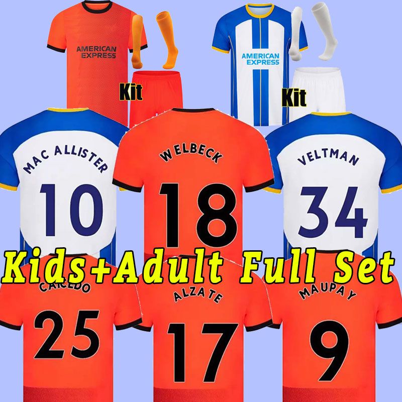 S-4xl Soccer Jerseys Adults and Kid Ki Boys Sets Children 2022 2023 Maupay Connolly Alllister Trossard March Alzate Mens Suit 22 23 Child Football Shirt Fans Joueur