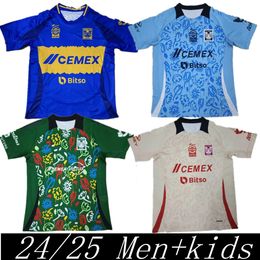 S-4xl24 25 Naul Tigres Home Soccer Jerseys 2024 2025 Home Away Gignac Vargas Damian Camiseta de Foot Maillot Shirt Third Men Kids Women Player Football Uniforme