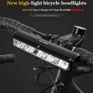 Luz Led frontal s 5200/2400lm 8000/4000mAh para accesorios de bicicleta tipo C recargable como banco de energía 0202