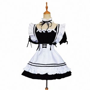 S-5XL Noir Rose Rouge Bleu Mignon Lolita Dr Filles Femmes Belle Sexy Maid Outfit Cosplay Costume Uniforme Vêtements p6Aw #