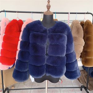 Abrigos de piel sintética de S-5XL, abrigo de visón negro esponjoso para otoño e invierno, chaquetas cálidas gruesas elegantes para mujer, Tops para mujer