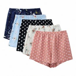 S-5XL Floral Chiff Verano Pantalones cortos para mujer Casual Lunares sueltos Coreano Fi Harajuku Beach Girls Shorts e8JD #