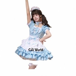 S-5XL Japonais Akihabara Lolita Crème Chérie Servante Apr Maid Restaurant Dr Uniformes Tenues Anime Cosplay Costume 69pU #