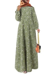 S-5xl Muslim Dress Femmes Robes de fleurs Robes pour Abaya Produits islamiques Ramadan Modestes tenues Dubaï 240415