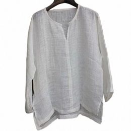 ¡S-5XL! Nueva camisa de lino para hombre breve transpirable cómodo color sólido manga LG suelta Harajuku blusa casual camisas hawaianas f1H0 #