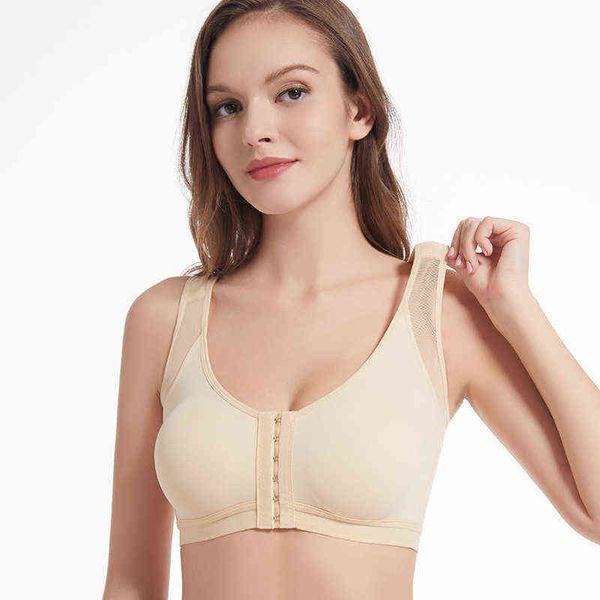 S-5XL Corrector de poros Ajustable Levante el sujetador Mujeres Nuevo Cross Back Bra Ropa interior transpirable Soporte deportivo Fitness Chaleco Bras L220726