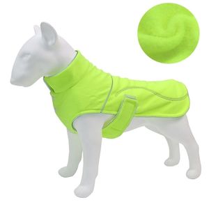 S-5XL Solid Color Reflective Chest Harness voor kleine medium grote honden Fashion Warm Winter Dog Vesten huisdieren winddichte kleding 210401