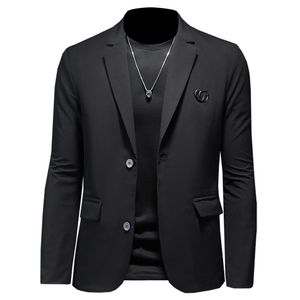 S-5XL primavera y otoño nuevo traje casual de negocios delgado para hombres versión coreana antiarrugas sin hierro 2023 chaqueta de talla grande pura c2343