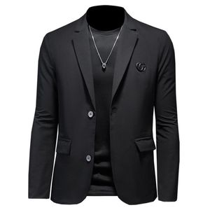 S-5XL primavera y otoño nuevo traje casual de negocios delgado para hombres versión coreana antiarrugas sin hierro 2023 chaqueta de talla grande pura c260I