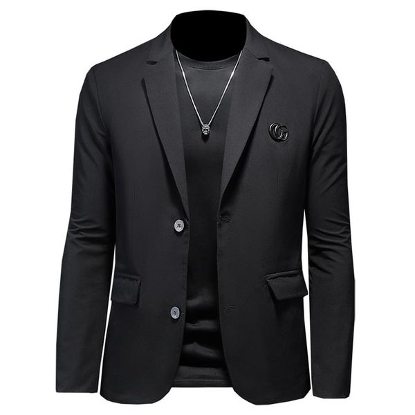S-5XL primavera y otoño nuevo traje casual de negocios delgado para hombres versión coreana antiarrugas sin hierro 2023 chaqueta de talla grande pura c220u