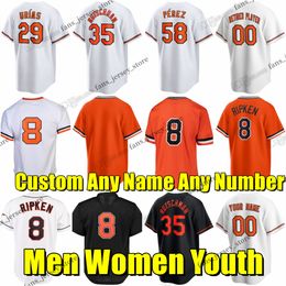 Maillot de baseball Cal Ripken S-6XL Ramon Urias Cionel Perez Adley Rutschman Keegan Akin Bryan Baker Mike Baumann Felix Bautista Kyle Bradish Cano Coulombe Hays