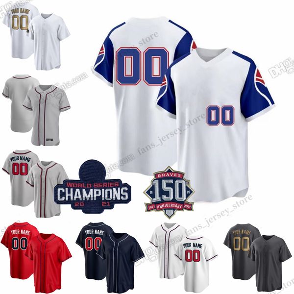 S-6XL Ronald Acuña Jr. Jersey de béisbol Ozzie Braves Albies Matt Olson Austin Riley Hank Aaron Max Fried Eddie Rosario Ehire Adrianza Anderson Adrianza Arcia Chavez