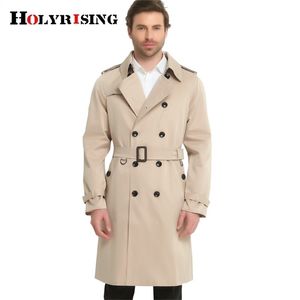 S-6XL Trench Coat Men British Style Spring Herfstwt Lagen Dubbele borsten slanke massieve heren windjas windscheiding 4 kleur 201211