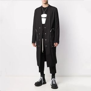 S-7X automne hommes lâche polyvalent trench-coat jeunesse mode long manteau à manches longues décontracté veste 240306