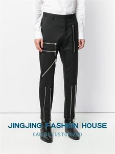 S-7XL !! 2021 Pantalon de fermeture à glissière minceur de printemps et d'automne pour hommes pantalons de cargaison britannique