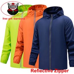 S-7XL Wandelen Windjack Camping Waterdichte jas Reflecterende jas Zonbescherming Kleding Unisex Outdoor Windjacks Grote maten 240124