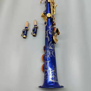 S-901 Yanagisa Hoge Kwaliteit B Platte Sopraansaxofoon Klassieke Blauwe Verf Gouden Sleutel Muziekinstrumenten Sopraan Sax Case